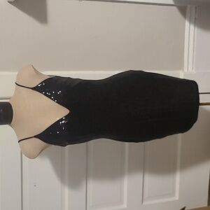 Black shiny stretchy party dress